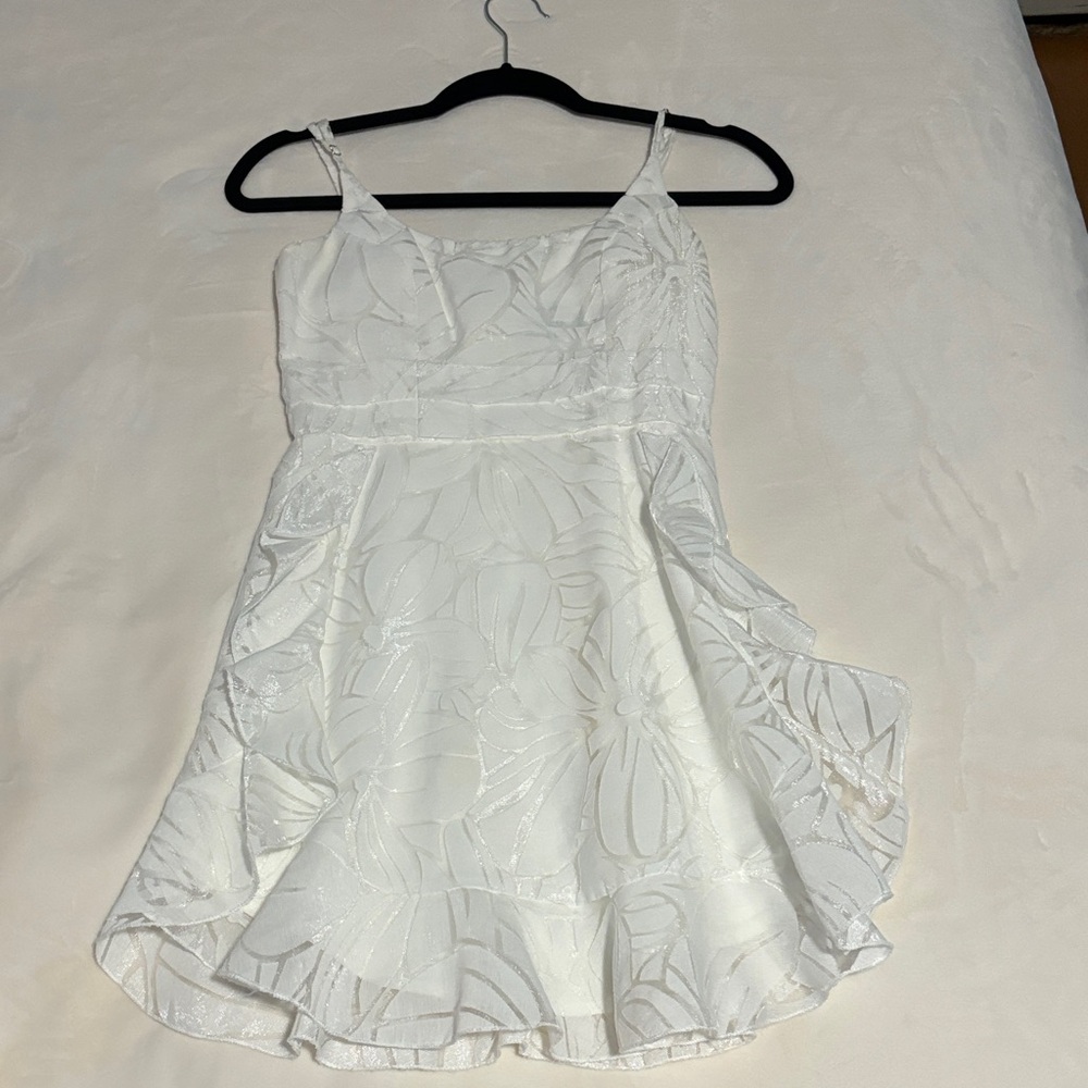 Hello Molly White Dress with Subtle Patterns